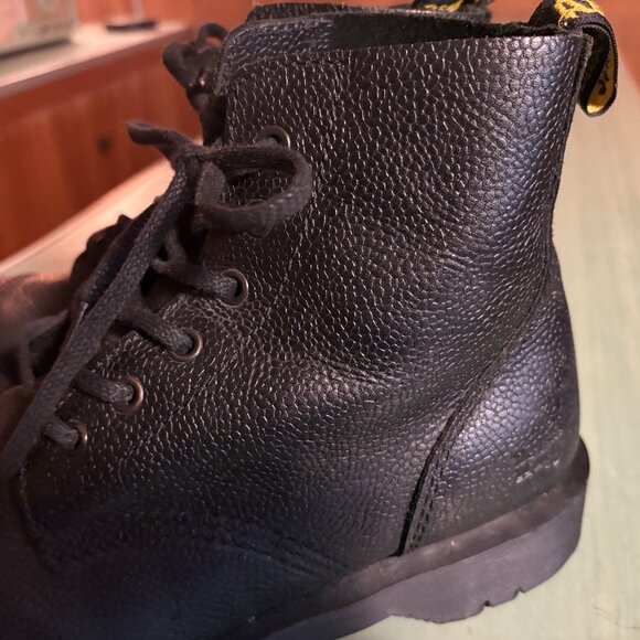 Dr Doc Martens Black Leather Cap Toe Grunge Boots UK 8 Mens 9 Womens 10 - Picture 2 of 12